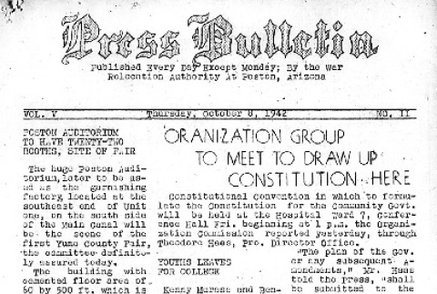 Poston Press Bulletin Vol. V No. II (October 8, 1942) (ddr-densho-145-128)