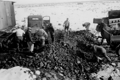 Unloading coal in camp (ddr-densho-156-26)
