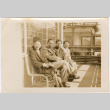 Two women and two men sitting on bench at Japanese Pavilion at Golden Gate International Exposition (ddr-densho-426-2046)