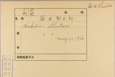 Envelope of Shintaro Hakoda photographs (ddr-njpa-5-1406)