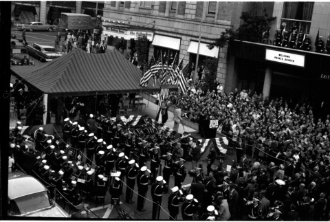 Ceremony welcoming Crown Prince Akihito and Crown Princess Michiko at Olympic Hotel in Seattle (ddr-densho-363-347)