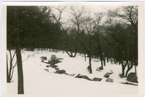 Rock waterway covered in snow (ddr-densho-377-2034)