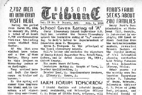 Denson Tribune Vol. II No. 9 (February 1, 1944) (ddr-densho-144-138)