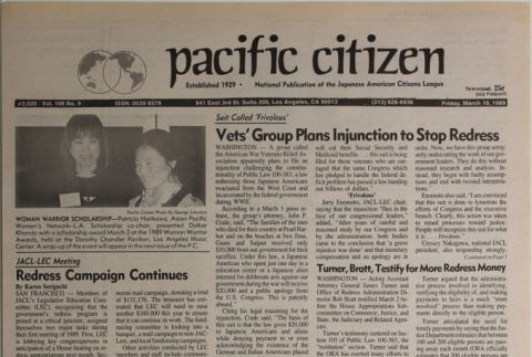 Pacific Citizen, Vol. 108, No. 9 (March 10, 1989) (ddr-pc-61-9)