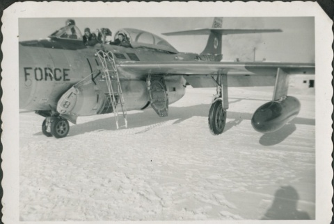 Two men seated in an Air Force plane (ddr-densho-321-321)