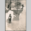 David, Chester and Gerald Sakura playing in deep snow (ddr-densho-523-196)