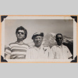 Photo of three people in front of a mountain (ddr-densho-483-468)