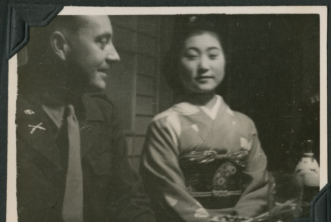American soldier with Japanese woman (ddr-densho-397-171)