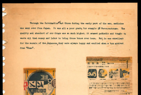 Labels from medicine sent from Japan to internees at Crystal City Department of Justice Internment Camp (ddr-csujad-55-1410)