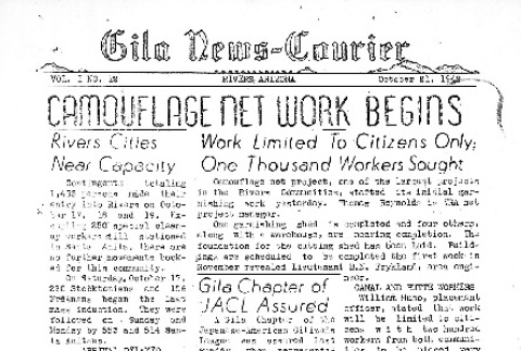 Gila News-Courier Vol. I No. 12 (October 21, 1942) (ddr-densho-141-12)