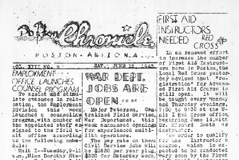 Poston Chronicle Vol. XIII No. 9 (June 12, 1943) (ddr-densho-145-335)