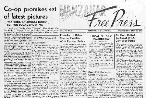 Manzanar Free Press Vol. III No. 6 (January 20, 1943) (ddr-densho-125-96)