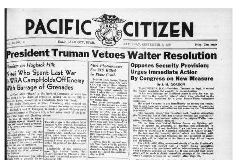 The Pacific Citizen, Vol. 31 No. 10 (September 9, 1950) (ddr-pc-22-36)