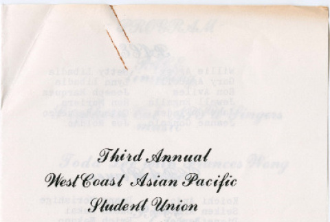 Program for Third Annual West Coast Asian Pacific Student Union 1980 Conference (ddr-densho-444-170)