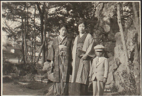 Two women and a young boy (ddr-densho-278-262)