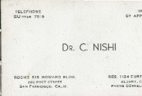 Dr. C. Nishi (ddr-csujad-11-67)
