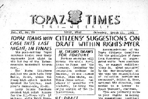 Topaz Times Vol. VI No. 29 (March 11, 1944) (ddr-densho-142-286)