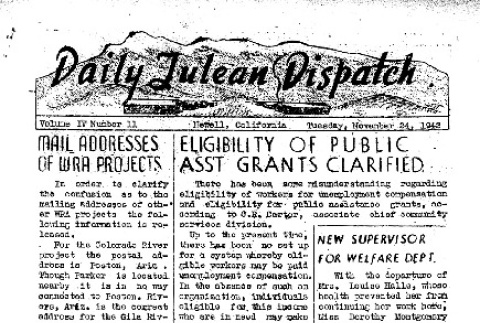 Tulean Dispatch Vol. IV No. 11 (November 24, 1942) (ddr-densho-65-337)