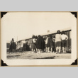Group outside a Rohwer barrack (ddr-densho-542-586)