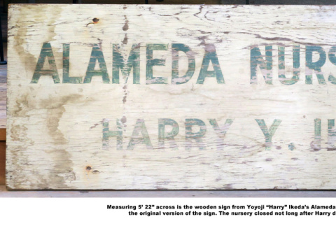 Wooden sign for Alameda Nursery Co. (ddr-ajah-6-448)