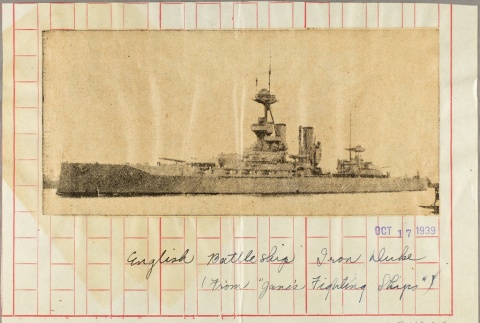 Clipping photograph of the HMS Iron Duke (ddr-njpa-13-528)