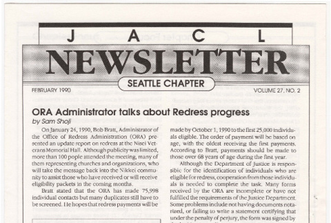 Seattle Chapter, JACL Reporter, Vol. 27, No. 2, February 1990 (ddr-sjacl-1-383)