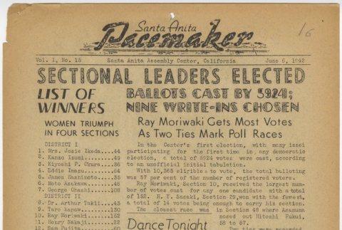 Santa Anita Pacemaker: Vol. 1, No. 15 (June 6, 1942) (ddr-janm-5-15)