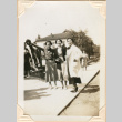 Photo of three women on sidewalk (ddr-densho-341-73)