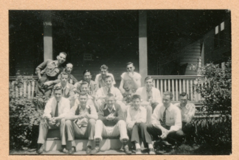 People sitting in front of house (ddr-densho-468-288)