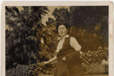 Tomoye (Nozawa) Takahashi in riding clothes (ddr-densho-426-1783)