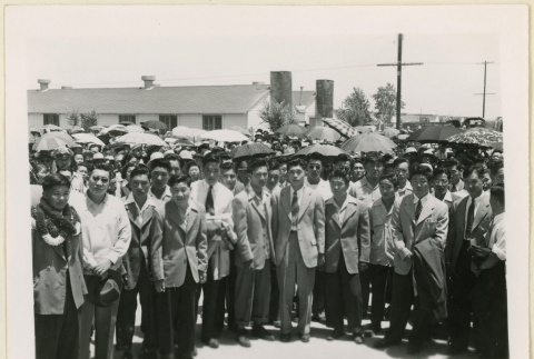 Men pose at Canal (ddr-densho-37-1442)