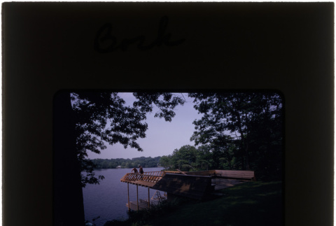 Roof under construction on a dock at the Bork project (ddr-densho-377-780)