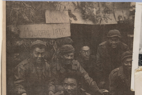 Clipping with photo of 442nd soldiers (ddr-densho-466-237)
