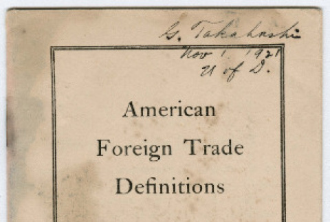 American Foreign Trade Definitions (ddr-densho-355-76)