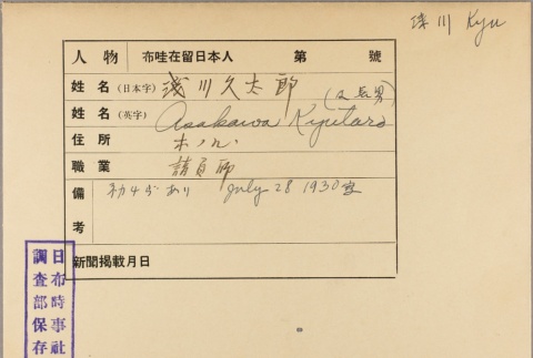 Envelope of Kyutaro Asakawa photographs (ddr-njpa-5-255)