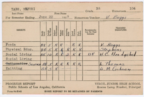 Report Card (ddr-ohs-1-35)