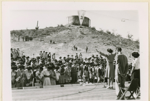 Prayer hour at Girls League convention (ddr-densho-37-1120)