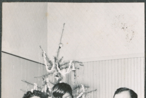 Agnes, Chester and Jon David Sakura on Christmas morning. (ddr-densho-523-76)