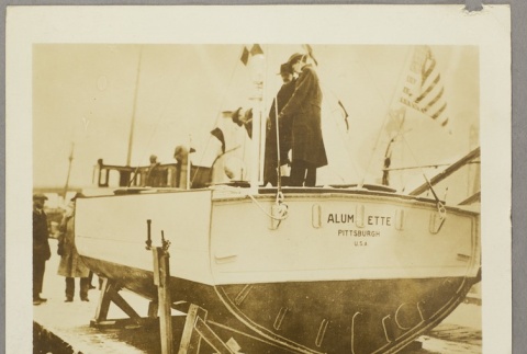Two men on a boat, the Alumette (ddr-njpa-13-1542)