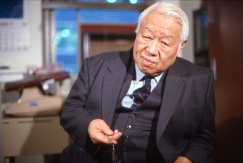Mazaru Ogawa with Phi Beta Kappa key (ddr-densho-1007-486)