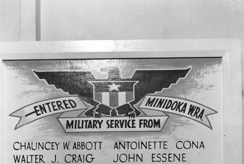 Military service sign at Minidoka (ddr-fom-1-408)