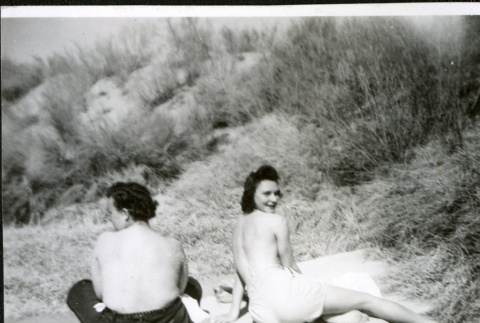 Manzanar, unidentified sunbathers (ddr-densho-343-61)