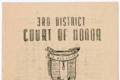 Third District Court of Honor invitation and program (ddr-densho-390-119)