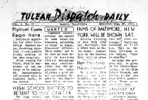Tulean Dispatch Vol. 6 No. 37 (August 28, 1943) (ddr-densho-65-393)