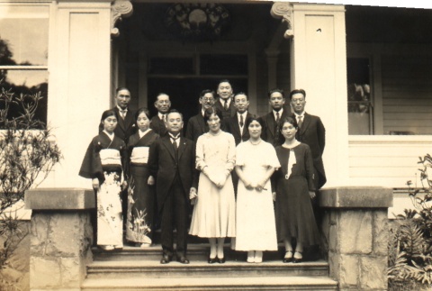 Kanekazu Okada posing with his wife and others (ddr-njpa-4-1983)