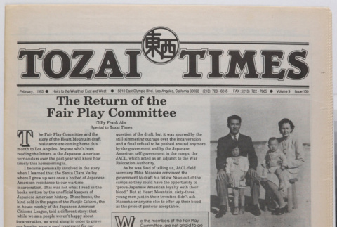 Tozai Times article: The Return of the Fair Play Committee (ddr-densho-122-777)