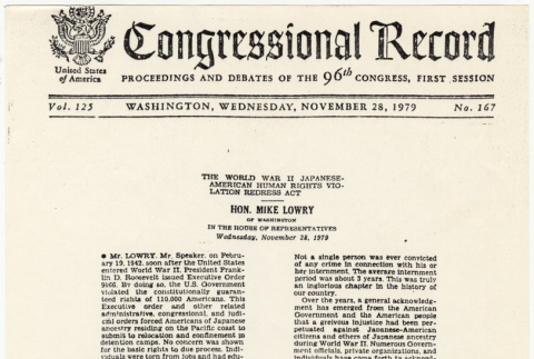Congressional Record of Mike Lowry (ddr-densho-352-118)