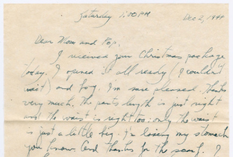 Letter from Tadashi Ishida to Mr. & Mrs. Y Ishida (ddr-densho-535-85)