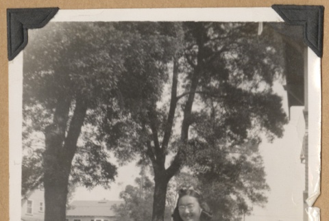 Girl with a bicycle (ddr-densho-542-203)