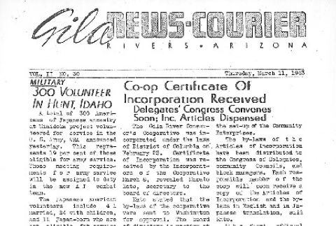 Gila News-Courier Vol. II No. 30 (March 11, 1943) (ddr-densho-141-66)